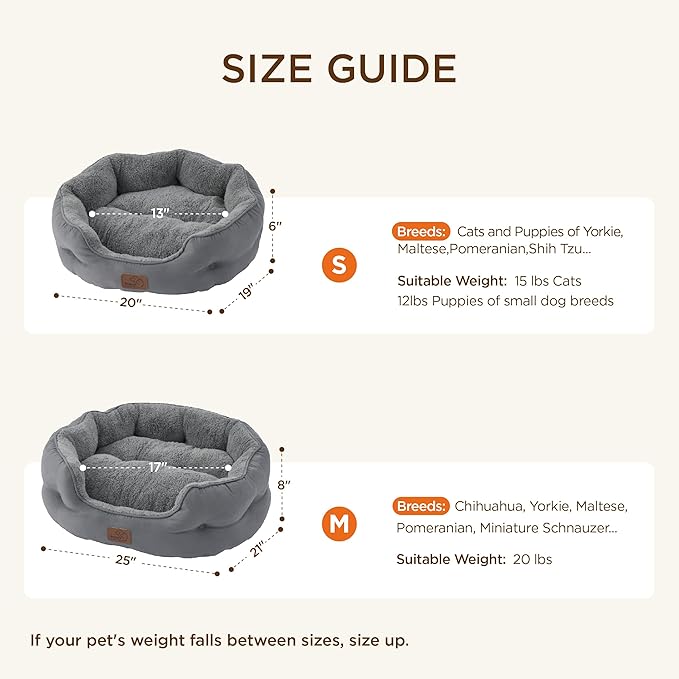 Bedsure Self Warming Cat Bed - Round Cat Beds for Indoor Cats, Washable Pet Bed for Puppy and Kitten with Slip-Resistant Bottom, 20 Inches, Self Warming Grey