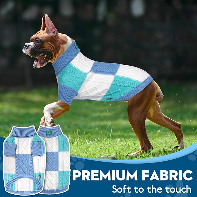 Pet Sweaters,Turtleneck Pullover Dog Sweater,Pet Sweaters for Dogs,Pet Clothes,Pet Clothing,Suitable for All Types of Dogs and Most Seasons (Blue Group,L)