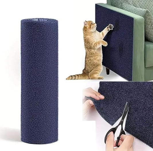 Cat Couch Scratcher Mat - Furniture Protectors from Cats Scratching - Wall Sticky Scratch Play Mat (Blue, 118"x15.8")
