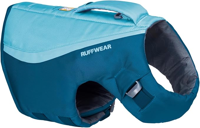 Ruffwear, Float Coat Dog Life Jacket, Premium Buoyancy Swim Vest with Lift Handle, Secure Fit & Reflective Trim, Adjustable Flotation for Swimming, Boating, & Outdoor Adventures, Deep Blue, Medium