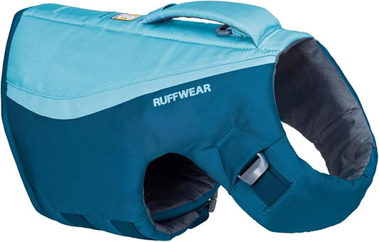 Ruffwear, Float Coat Dog Life Jacket, Premium Buoyancy Swim Vest with Lift Handle, Secure Fit & Reflective Trim, Adjustable Flotation for Swimming, Boating, & Outdoor Adventures, Deep Blue, XX-Small