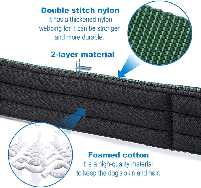 TSPRO Tactical Dog Collar 1.5 Inch Wide Thick Dog Collars with Heavy Duty Metal Buckle, Durable, Strong, Adjustable for Medium to Large Dogs (Purple L)