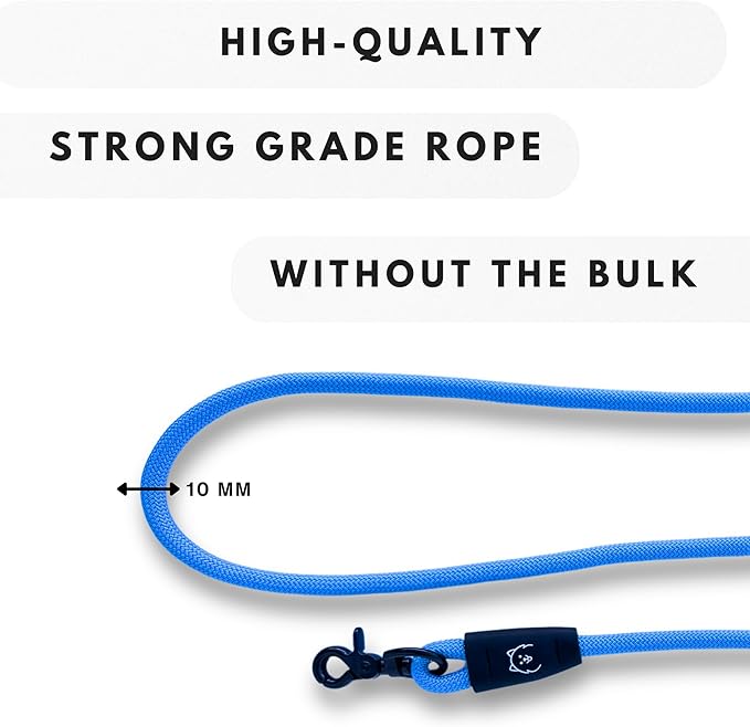 ShawnCo Basecamp Rope Dog Leash- Premium, Durable Pet Leash with Soft Neoprene Padded, Reflective Handle for Small, Medium and Large Dogs (ICY Lilac, 5 Feet)