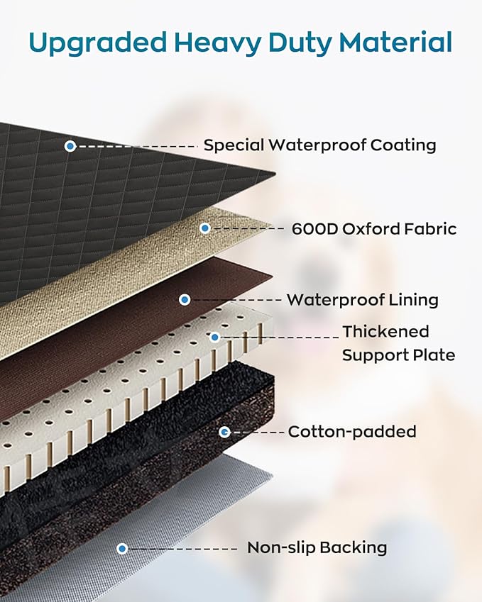 Dog Car Seat Cover for Back Seat, Hard Bottom Dog Hammock for Car, Waterproof Back Seat Extender for Large Dogs, Pet Seat Protector, Universal for Cars, SUVs, 400lb