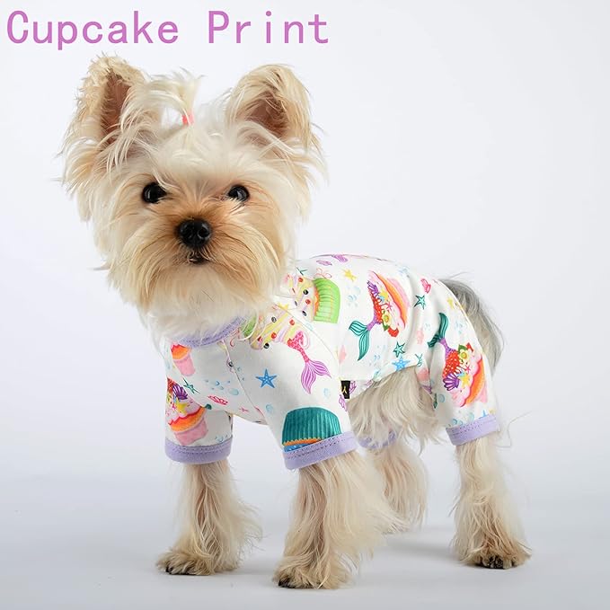 Dog Clothes for Small Dogs Boy Girl, Dog Pajamas Tiny Chihuahua Yorkie Spring Summer Shirt, Cute Puppy Outfit Pjs Jumpsuit Cat Onesie Apparel Pet Clothes