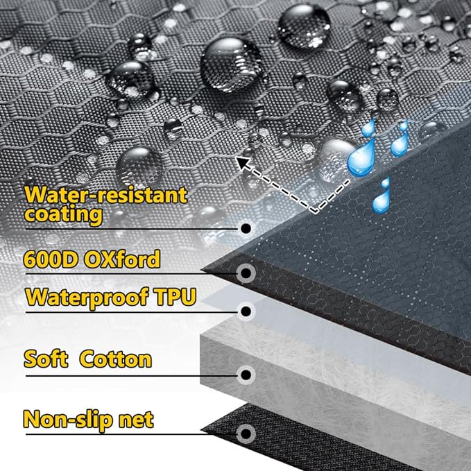 Vailge 6 in 1 Car Seat Cover for Back Seat, 60/40 Split, 100% Waterproof with Mesh Window, Scratch Prevent Anti-slip Dog Hammock, Standard