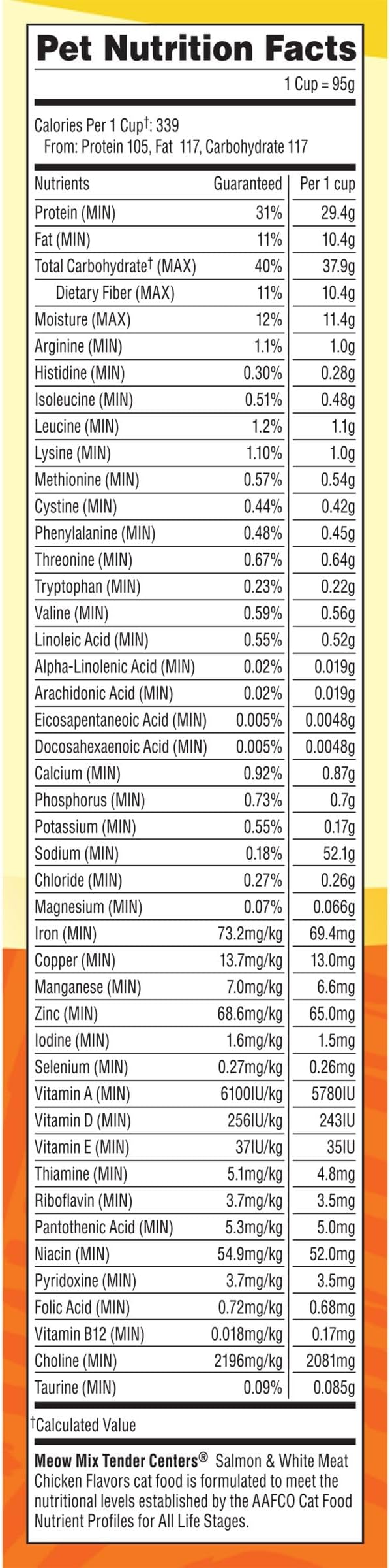 Meow Mix Tender Centers Salmon & White Meat Chicken Flavors Cat Food, 3 Pound (Pack of 4), Crunchy Outside Meaty Inside