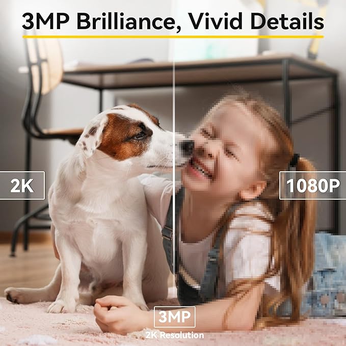 BoyKeep Indoor Camera - 2K Pet Camera 5G/2.4GHz WiFi for Baby Monitor with Phone App, 360° Pan & Tilt, 2-Way Audio, Night Vision, with 64G TF Card, K30