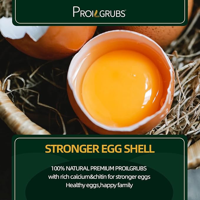 PROILGRUBS 5 LBS All Natural Dried Black Soldier Fly Larvae Treats- Non-GMO-Dried Grubs for Chickens - High Protein Meal Worms for Chickens, Hens, Birds