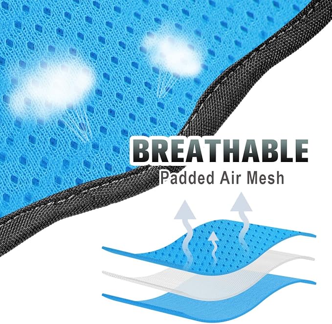 BARKBAY No Pull Dog Harness Large Reflective Dog Harness with Front Clip and Easy Control Handle for Walking Training Running with ID tag Pocket(Blue/Black,L)