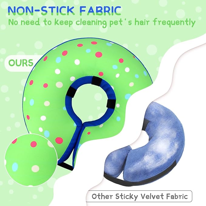 Supet Inflatable Dog Cone Collar for Small Dogs Puppies Cats, Soft Dog Cone Alternative After Surgery for Puppies Cats to Stop Licking