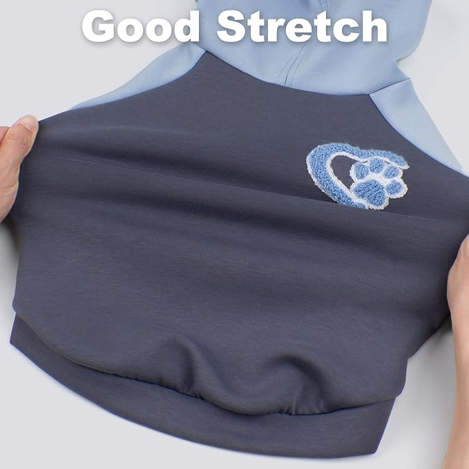 KYEESE Dog Hoodie Stretchy Pet Clothes with Leash Hole Soft Dogs Winter Coat Pets Coat with Drawstring Warm Pets Sweater Comfort Dog Clothes Medium Size Dog Pet Sweatshirt for Cold Weather