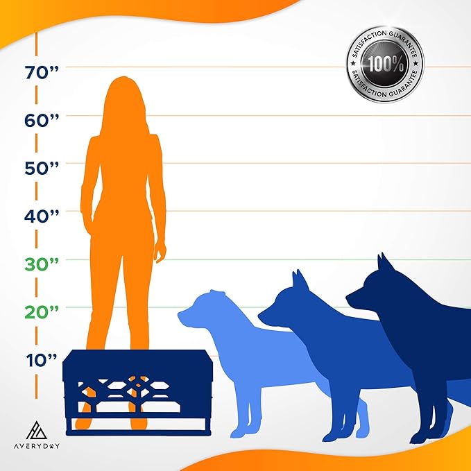 AVERYDAY Large Dog Bowls Elevated, 4 Height Adjustable Raised Dog Bowl Stand with 2 Stainless Steel Food and Water Bowls Set, Tall Dogs Feeding Station with Anti-Slip Base for Medium Large Breeds Dogs