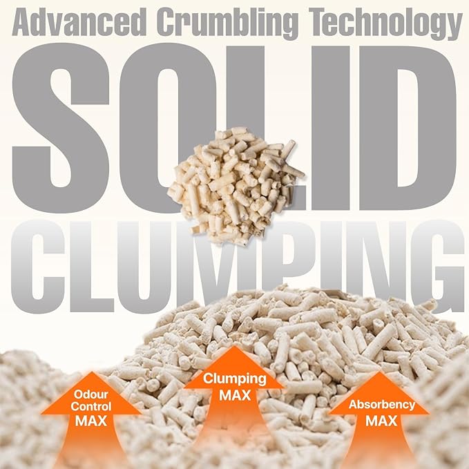 Tofu Cat Litter Gen3 – 100% Natural & Biodegradable Clumping Formula, Fast-Clumping, Odor-Control, Flushable, Low-Tracking, Dust-Free – Value Box, 2 Boxes=22 lb, Peach