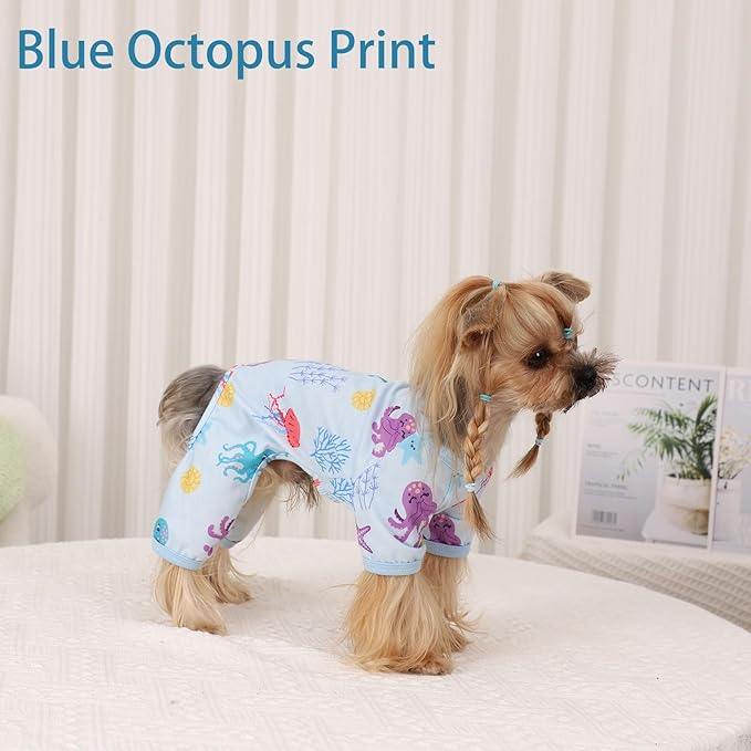 Dog Pajamas for Small Dogs Boy Girl, Dog Clothes Tiny Chihuahua Yorkie Spring Summer Shirt, Cute Puppy Outfit Pjs Jumpsuit Cat Onesie Apparel Pet Clothes