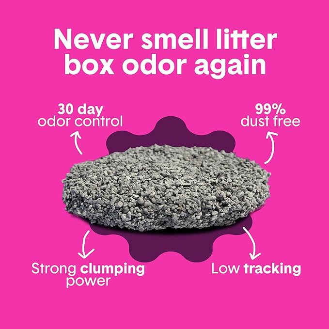 Boxie® Glo™ 30 Day Odor Control Clumping Clay Cat Litter, 40 lb, Multi-Cat, 99.9% Dust-Free, Low Tracking, UV Light Attractant, Superior Clumping for Easy Scooping