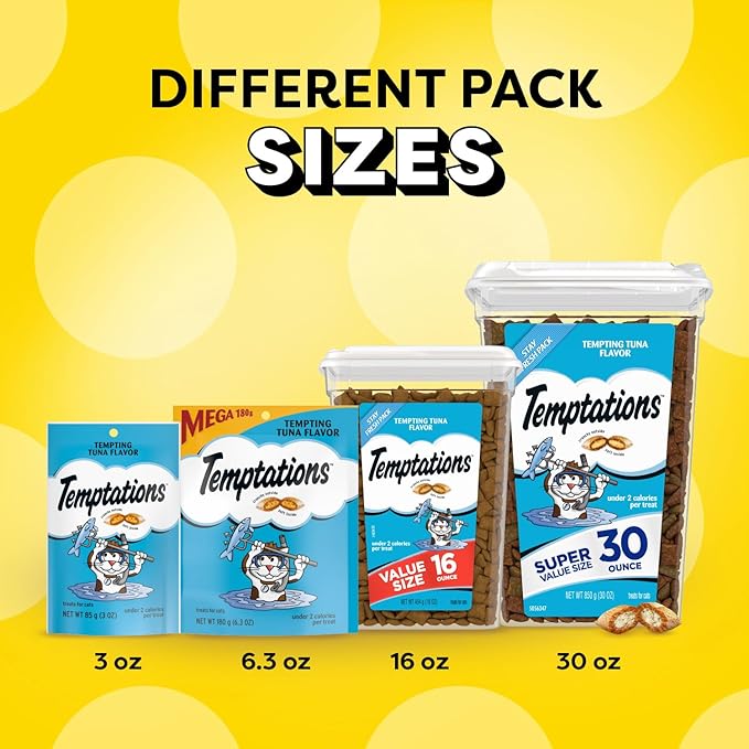 Temptations Classic Crunchy and Soft Cat Treats Tempting Tuna Flavor, 16 oz. Tub