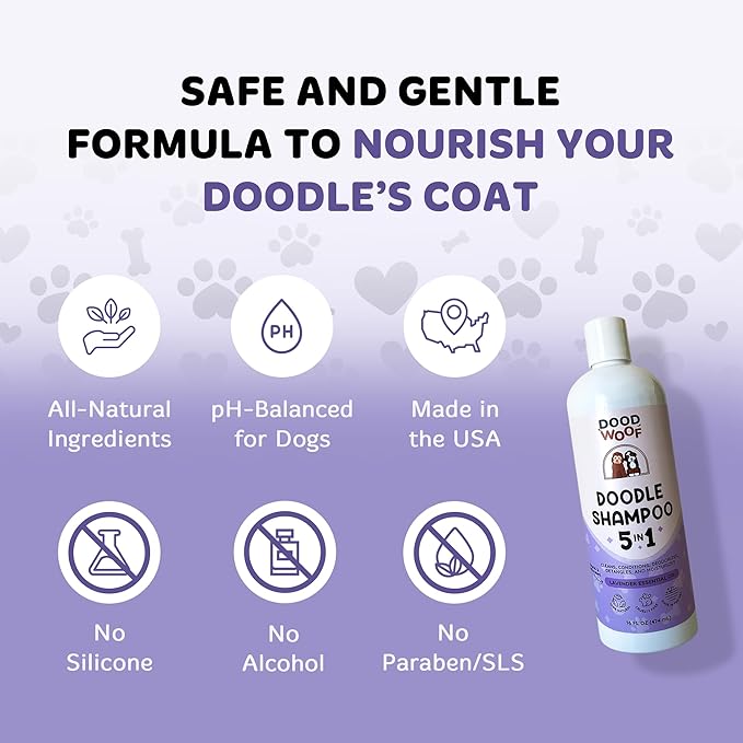 Dog Shampoo and Conditioner for Doodle - All Natural Dog Shampoo for Smelly Dogs, Sensitive Skin Pet Shampoo for Dogs, Goldendoodle, Doodles, Poodle, Puppy Shampoo and Conditioner - Dog Soap