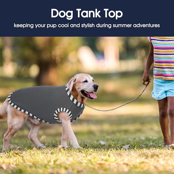 IECOii 2 Pack Great Dane Dog T Shirts | Comfortable Fabric Vest for Dogs with Sensitive Skin - Durable Fit - Spring, Summer, Fall Wear for Giant Breed, Grey+Blue,5XL