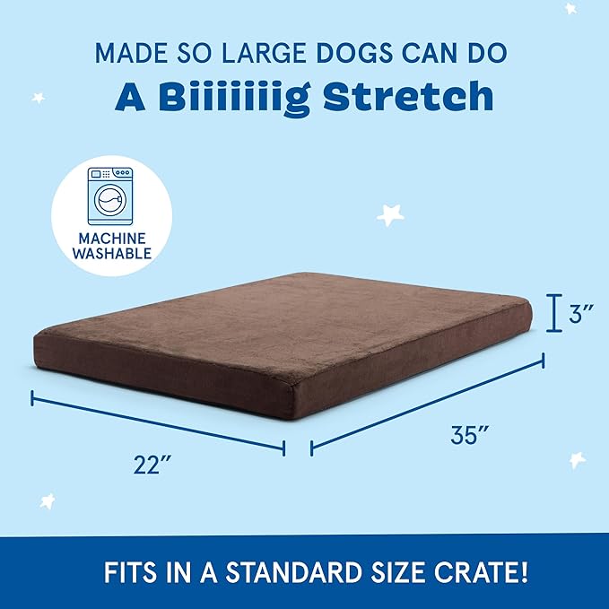 Barkbox Orthopedic Dog Bed with Memory Foam, Premium Comfort for Dogs and Puppies, Dog Bed for Joint Relief and Restful Sleep, Durable and Easy to Clean - Espresso, Large