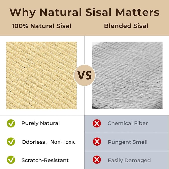 2-in-1 Natural Sisal Cat Scratcher Bed for Indoor Cats – Large Wooden Hammock Lounge Furniture with Solid Oak Frame, Easy Assembly for Large Cats Resting & Scratching