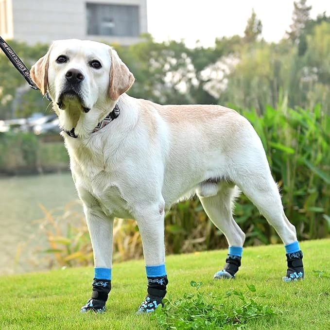 KOOLTAIL Dog Socks for Hot/Cold Pavement to Prevent Licking Paws,Dog Boots&Paw Protector for Hardwood Floors Anti Slip,Traction Control No Twist Grip Booties for Small Medium Large Senior Dogs SM