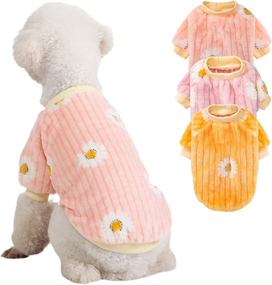 Dog Sweater, 3 Pack Dog Sweaters for Small Dogs, Dog Clothes for Small Dogs Girl Boy, Ultra Soft and Warm Puppy Sweater Dog Coat for Winter Christmas (Medium, Dy Pink+Dy Purple+Dy Yellow)