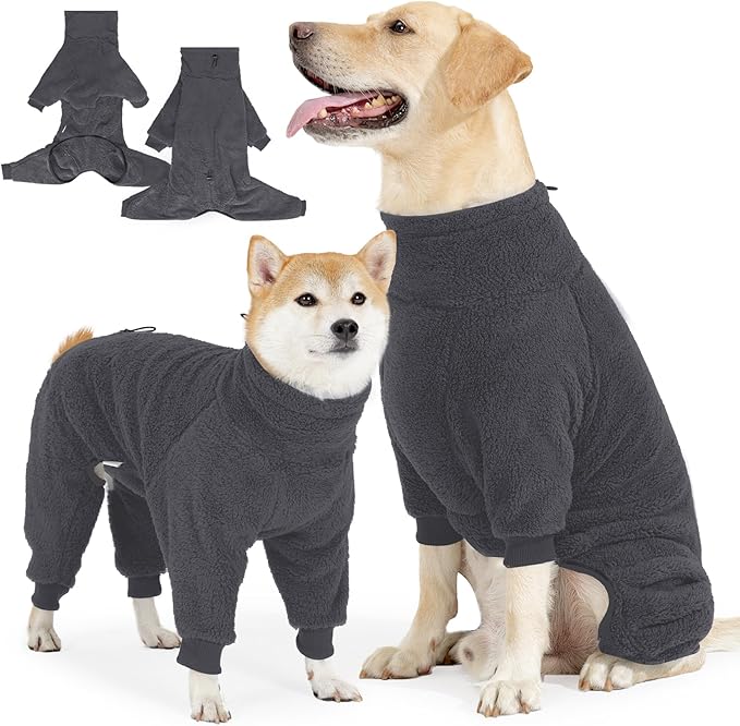 Fleece Dog Sweater for Small Medium Large Dog for Run Walk Sleep Pet Winter Jacket & Windproof Clothes Coat Small Grey
