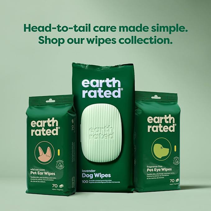 Earth Rated Pet Wipes for Dogs and Cats, Hypoallergenic, Cleaning and Hydrating, for Grooming Paws, Body and Butt, Unscented, 400 Count
