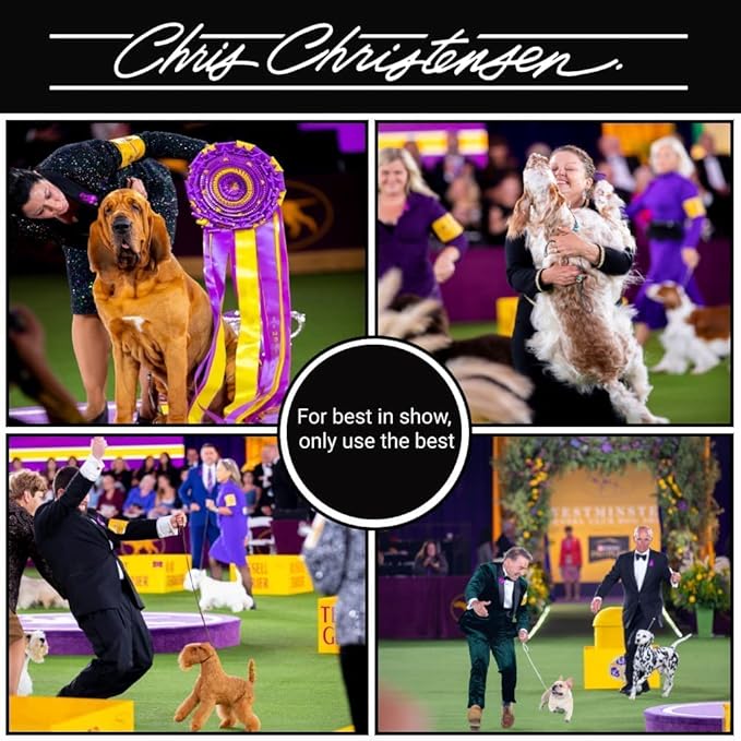 Chris Christensen Karben II Slicker Brush for Dogs, Groom Like a Professional, Ideal For All Coat Types, Remove Shedding Coat, Tangles and Dead Undercoat, 17 mm Stainless Steel Pins, Small