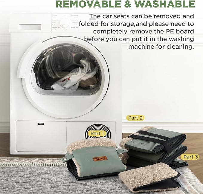 Center Console Dog Car Seat for Small Dogs,PU Leather Small Dog Car Booster Seat,Washable Foldable with Safe Protection Hooks Adjustable Straps and Storage Pocket Pet Up to 15lbs-Green