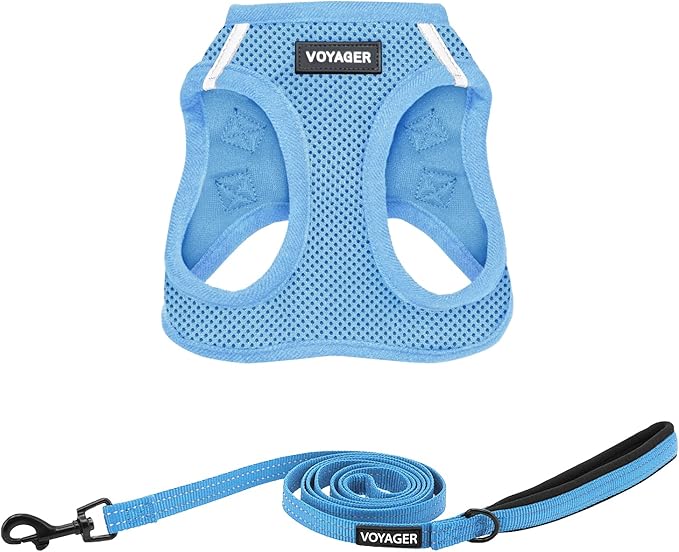 Voyager Step-in Air Cat Harness - All Weather Mesh Step in Vest Harness for Small and Medium Cats by Best Pet Supplies - Set (Baby Blue), XXS