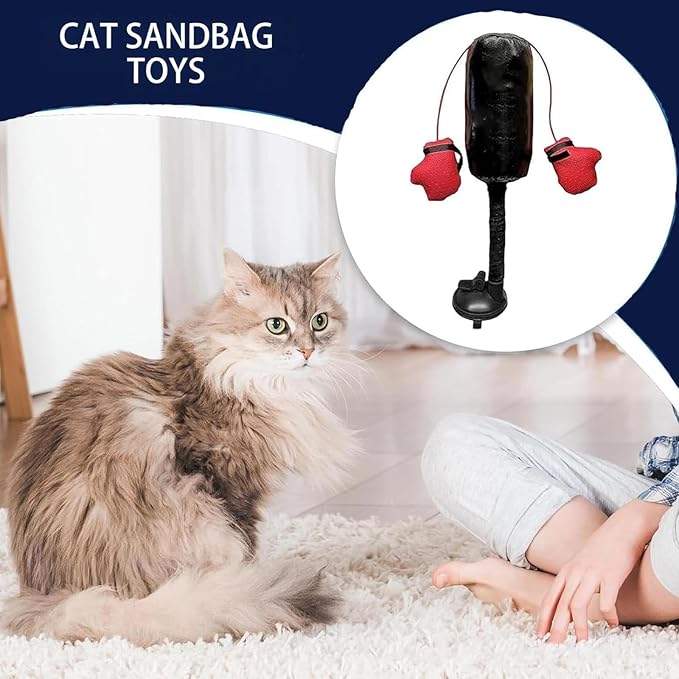 cat Boxing Gloves Toy, Boxing cat Toys, Interactive Kitten Toys Punching Bags, Punching Bag Games Gym (1 Piece)