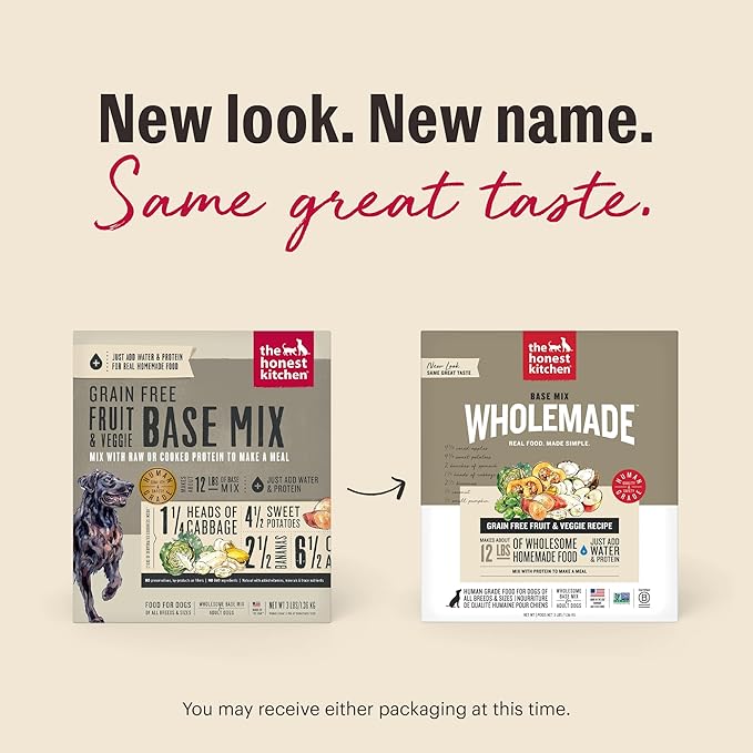 The Honest Kitchen Wholemade™ Grain Free Fruit & Veggie Base Mix Dog Food (Just Add Protein), 7 lb Box