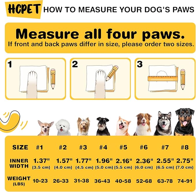 Hcpet Dog Shoes for Large Dogs, Waterproof Dog Booties for Small Medium Dogs, Anti-Slip Dog Boots & Paw Protectors for Hot Pavement Winter Snow Hiking with Reflective Straps Khaki Size 5