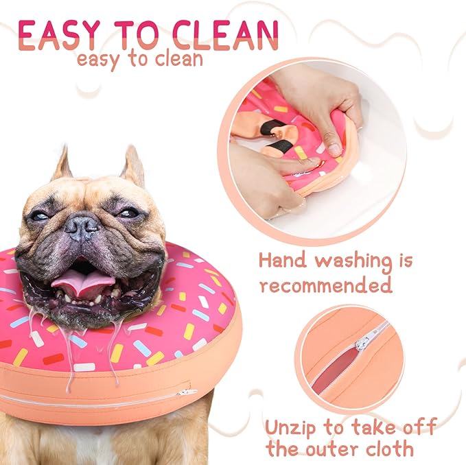 Supet Inflatable Dog Cone Collar for Small Dogs Puppies Cats, Soft Dog Cone Alternative After Surgery for Puppies Cats to Stop Licking