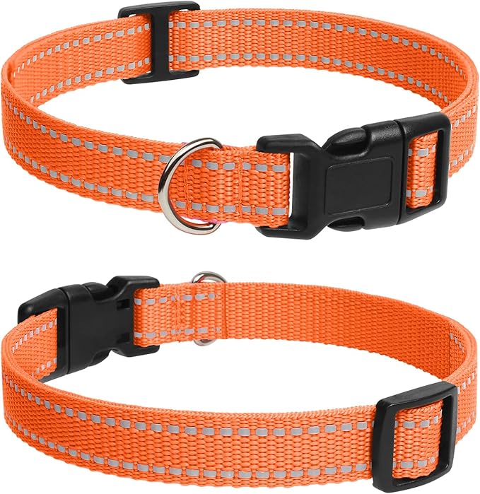 PaiPaitek Replacement Shock Collar Strap, 3/4 inch Dog Collar Fit All Brands of Shock Training Collars and Bark Collars - Durable and Adjustable - Reflective Dog Collar - 2 Packs
