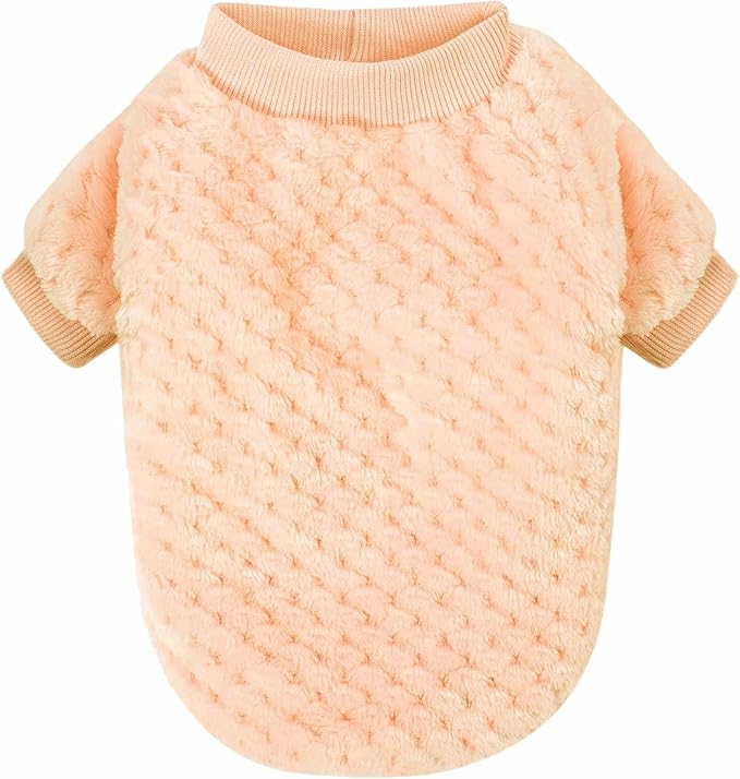 Dog Sweater, 2 or 3 Pack Dog Sweaters for Small Medium Dogs or Cat, Warm Soft Flannel Pet Clothes for Dogs Girl or Boy, Dog Shirt Coat Jacket (XX-Small, Grapefruit+Peach)