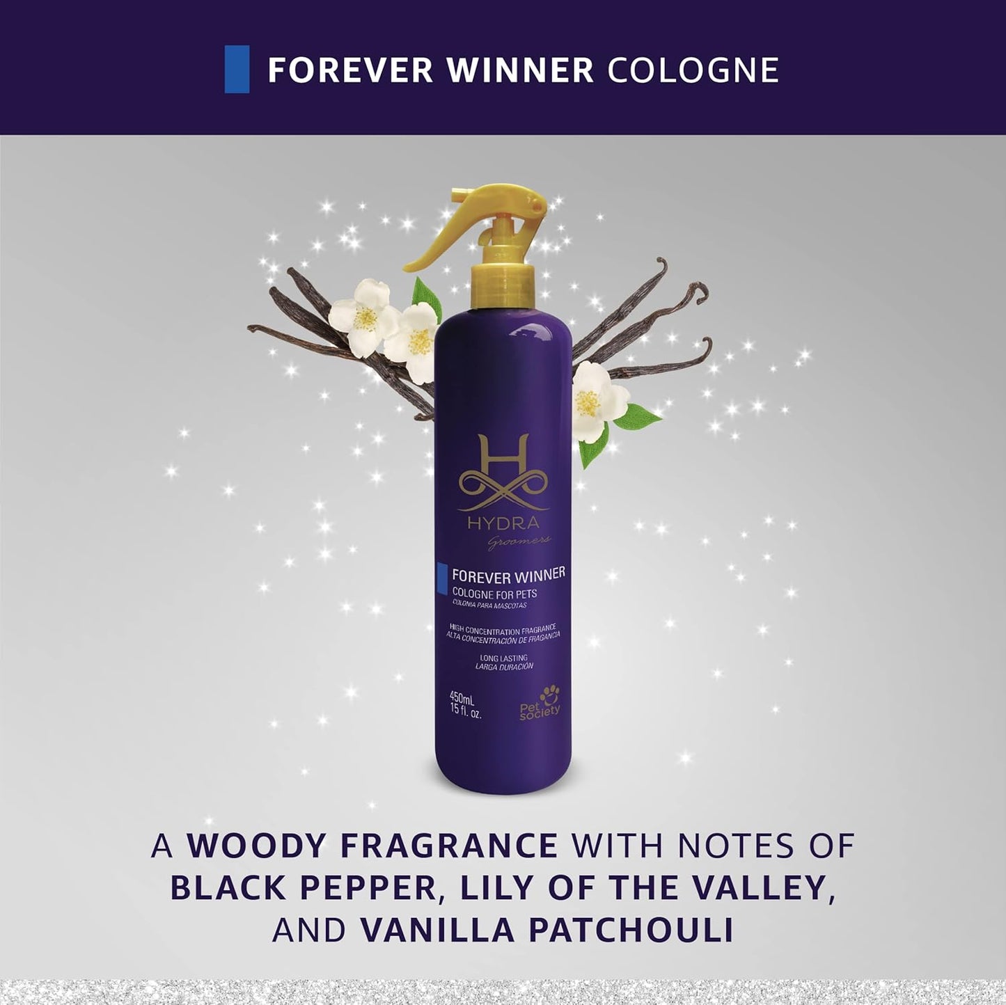 Hydra Groomers’ Forever Winner Cologne, Cat and Dog Cologne Spray, 15 fl. oz.