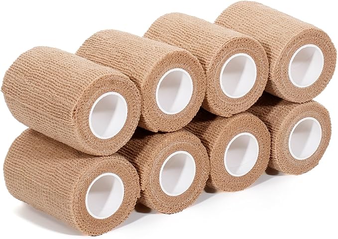 Self Adhesive Bandage Wrap,Bandage Tape,Medical Tape,Vet Tape,Athletic Tape Gauze,for First Aid,Sports, Wrist, Ankle (Skin Color, 3inch*8rolls)