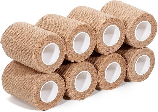 Self Adhesive Bandage Wrap,Bandage Tape,Medical Tape,Vet Tape,Athletic Tape Gauze,for First Aid,Sports, Wrist, Ankle (Skin Color, 3inch*8rolls)