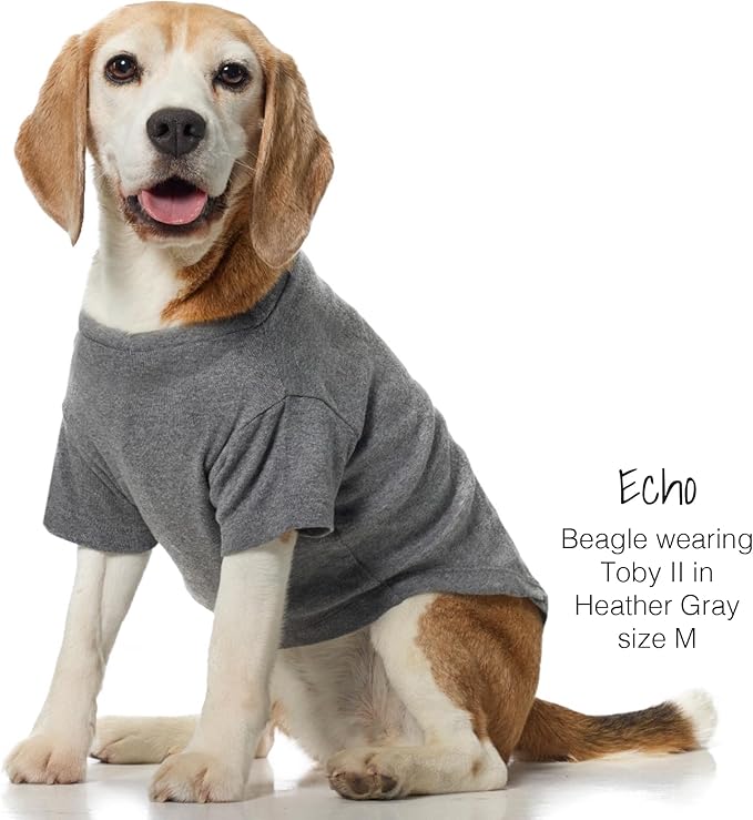 Toby II - The Perfect Tee, 3 Pack Short Sleeve Pet T-Shirt 100% Organic Cotton Tees Clothes for Small, Medium, Large Dogs, Gray Ombre, Large