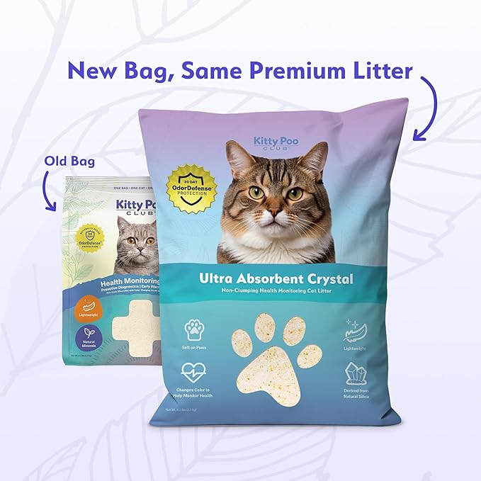 Kitty Poo Club Health Indicating Cat Litter 2-Bag Non-Clumping Lightweight with Disposable 2-Pack Cat Litter Box | Non Clumping, Super Absorbent Odor Control — Perfect for Daily Use
