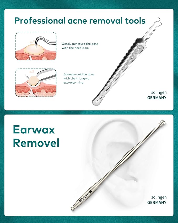 Manicure Set 9 in 1,Professional Pedicure kit,Stainless Steel Manicure Kit,Portable Travel Grooming Kit Nail Care Tools,Nail Clippers Pedicure Tools with Leather Travel Case (Dark Blue)