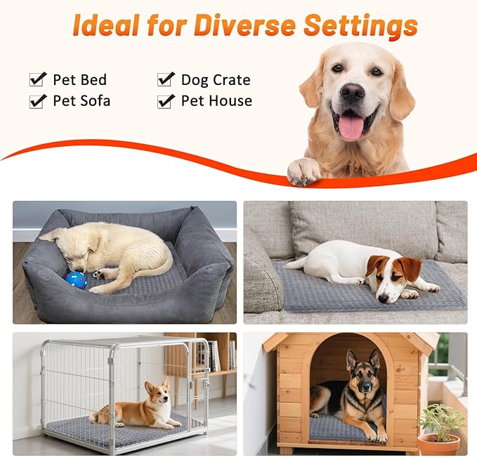 Cat Heating Pad, Waterproof Heated Cat Dog Bed with Adjustable Temperature & Timer, Electric Pet Mat for Indoor Cats Dogs, Chew Resistant Steel Cord（Small: 18"x16" Gray）