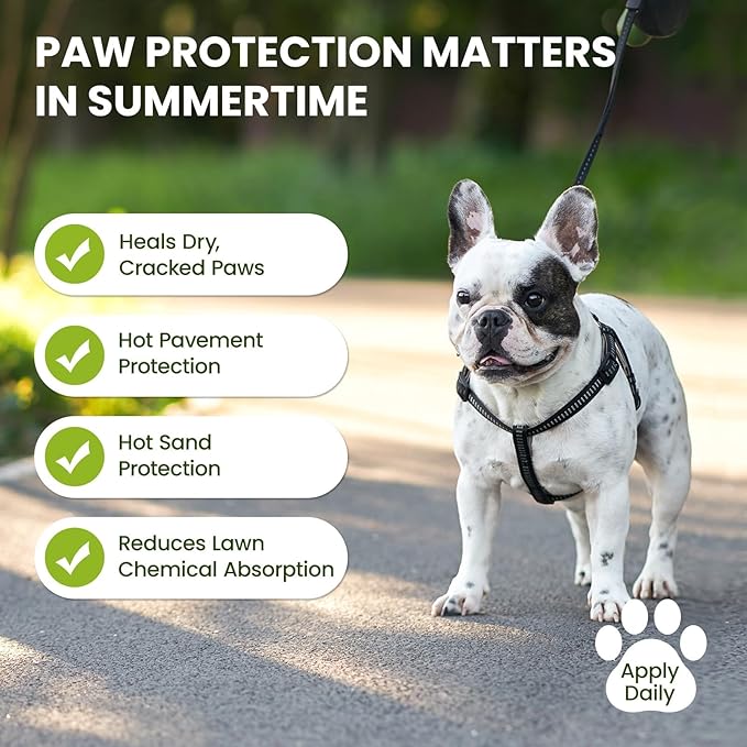 Lick-Safe Dog Paw & Nose Balm with Coconut Oil | All-Natural Paw Moisturizer & Cream for Dry, Cracked Pads & Snouts| Paw Wax & Soother, Nose Butter for Bulldogs| Horse Hoof Care (2.1 oz*2)