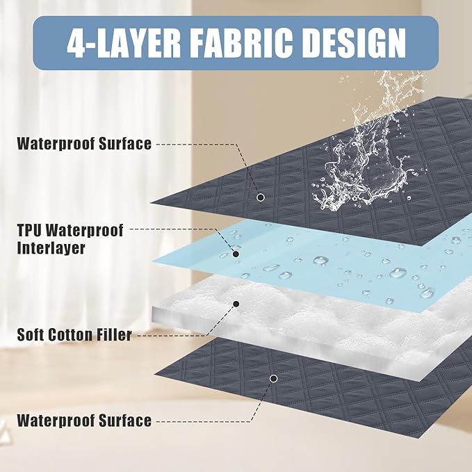 Smiry Waterproof Dog Bed Cover Pet Blanket, Soft Washable Dog Blanket for Furniture Bed Couch Sofa Reversible, Checkered (30"x70", Dark Grey/Dark Grey)