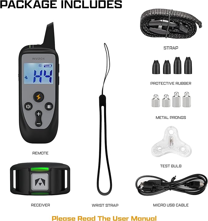 INVIROX Dog Training Collar [2025 Edition] 123 Levels 1100yd Range E Collar for Dogs Training 100% Waterproof Rechargeable, Dog Shock Collar with Remote Control