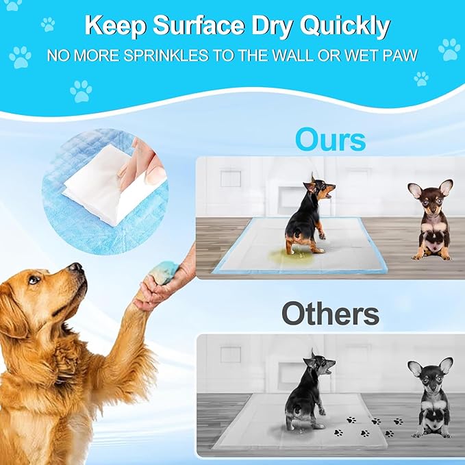 Pee Pads for Dogs 36"x48" 40 Count, Puppy Pads Extra Large, Disposable Thicken Pet Training Pads for Cats Doggie Rabbits, Incontinence Underpads Ultra Absorbent & Quick-Dry, Leakproof Potty Pads
