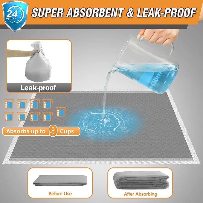 Charcoal Puppy Pads Extra Large 28"x34", 30 Count Activated Carbon Dog Pee Pads XL, Disposable Incontinence Pads for Dogs, Pet Training Pads for Doggies, Piddle Pads for Indoor & Outdoor Use